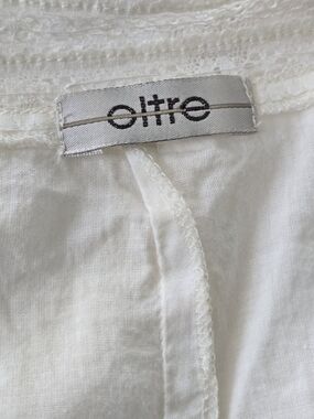 White Women's Linen Blend Top By OLTRE